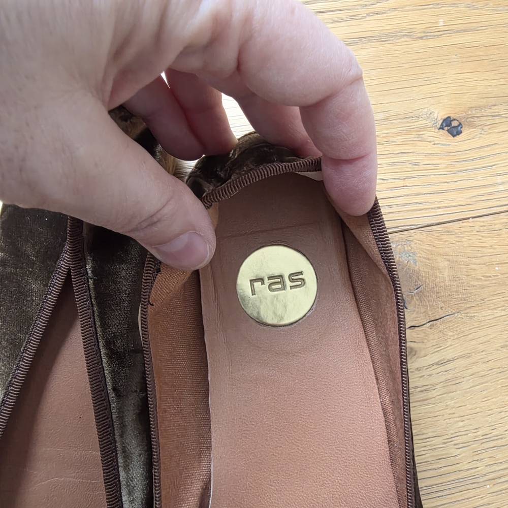 Ras Brown Velvet Embellished Loafers - Picture 4 of 5